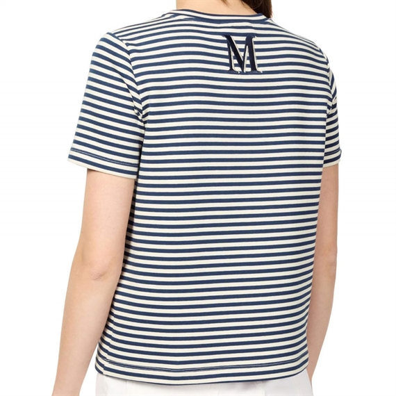 S Max Mara Nancy T-shirt, Ecru Pinstripes